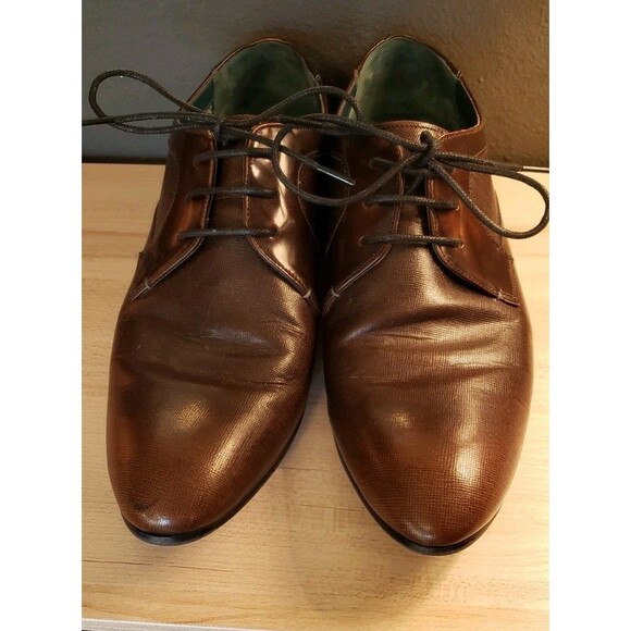 Ted Baker GORRDEN Brown Leather Oxford Dress Shoes Mens US 8.5 EU 41.5 Textured main image 8